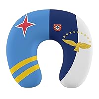 Aruba Azores Flag Neck Pillow for Sleeping U Shape Travel Pillow Neck Support Pillow Airplane Pillows for Home Office