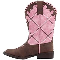 ROPER Toddler Girls Lacy Checkered Square Toe Casual Boots Mid Calf - Brown, Pink
