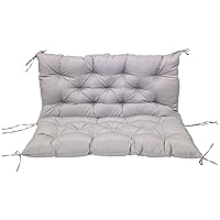 Outdoor Bench Cushion Waterproof Thickened Swing Cushions Replacement Patio Garden Cushions 2-3 Seater with Backrest Ties for Patio Loveseat/Settee-Back Support (Grey,40in)
