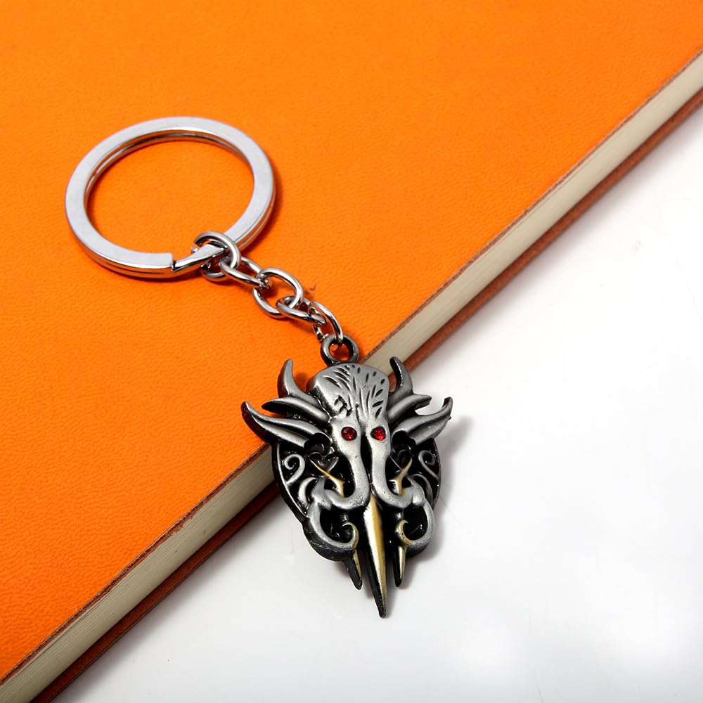 BG3 Baldur Merch Ghost Skull Head Keychain Necklace Pendant Crest Cosplay Props Game Accessories Gate Metal Badge