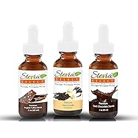 Stevia Drops Dark Chocolate, Vanilla, & English Toffee Stevia Select Keto Coffee Sugar-Free Stevia Flavors Bundle (3) Pack