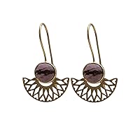 Gold Plated Hydro Handmade Boho Gemstone | Purple Amethyst Hook Earring | Statement Earrings Style Dangle | Designer Cut Jewelry | 1993)9