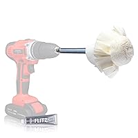Flitz Buff Ball Car Buffer Drill Attachment with Self-Cooling Design, Never Burns and No Exposed Hardware to Prevent Scratches, Buff and Polish Any Surface, Machine Washable, 2 Inch, White
