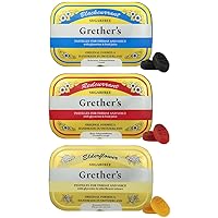 GRETHER'S Sugarfree Pastilles Blackcurrant, Elderflower & Redcurrant - Gift for Singers - Natural Remedy for Dry Mouth Relief - 2.1 oz (Pack of 3)