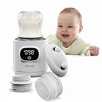Portable Bottle Warmer with 3 Heating Options, Precise Temperature Control, LCD Touch Control, 2 Adapters, Leak-Proof, Rechargeable, Travel-Friendly for Warming Breastmilk or Formula Wirelessly.
