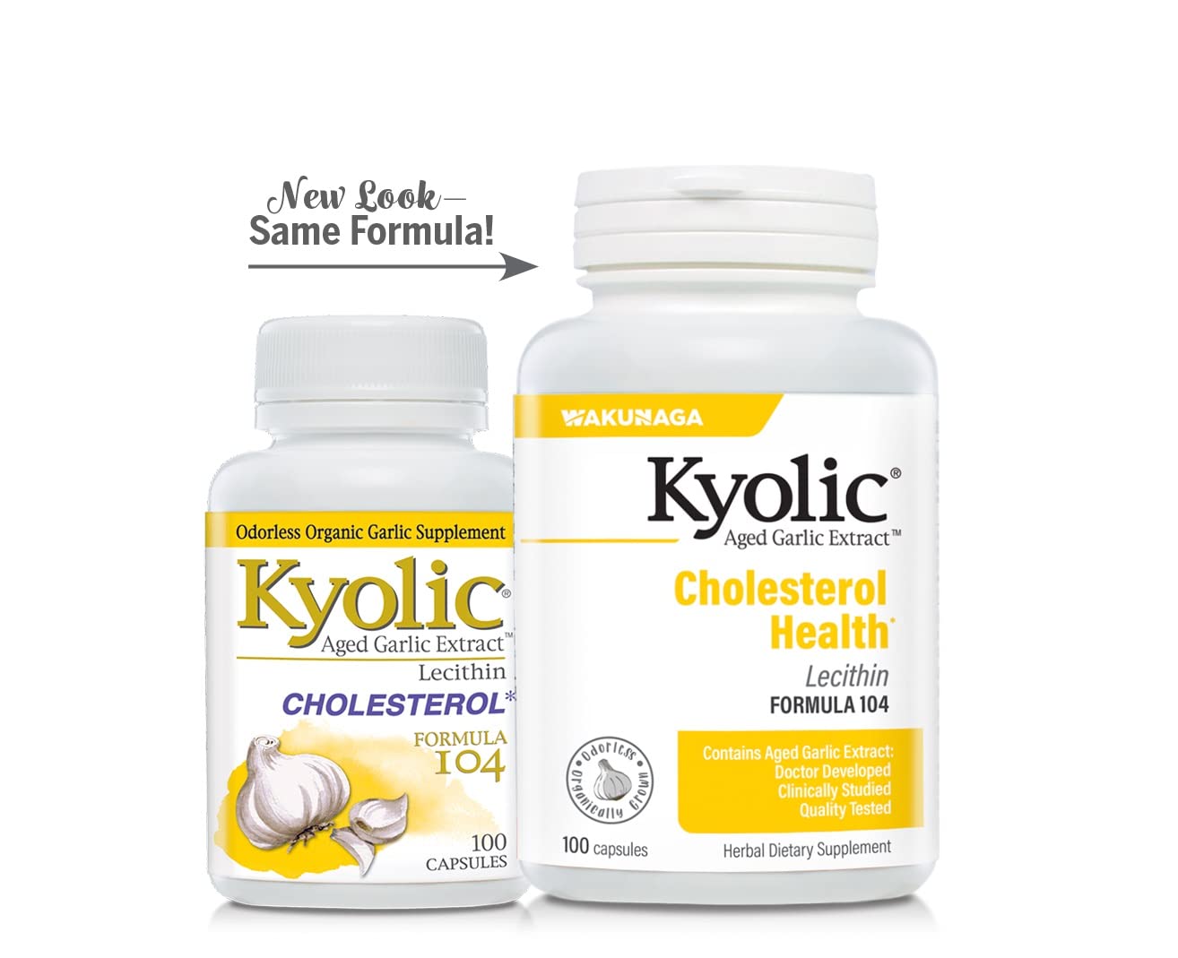 Kyolic Aged Garlic Extract Formula 104 Cholesterol Health, 100 Capsules (Packaging May Vary)