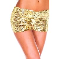 Andongnywell Women Glitter Sequins Shorts Costume Mini Dancing Short Pants Stretchy Low-Waisted Booty Club Wear