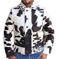 Men's Luxurious Real Pony Skin and Cowhide Leather Jacket