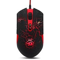 Redragon M701 Gaming Mouse Wired Lavawolf, 3500 DPI 7 Programmable Buttons & 5 Memory Profiles Ergonomic Mouse for Mac and Windows PC Gamers (Black)