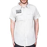 The Office Dunder Mifflin Warehouse Button Up Short Sleeve Shirt Halloween Costume Cosplay