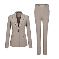 Spring Formal Ladies Blazer Business Suit Workwear Office Uniform Pants Jacket Set of 2