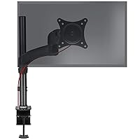 Duronic Monitor Arm Stand DM451X2 | Single PC Desk Mount | Aluminium | Height Adjustable | for One 13-27 inch LED LCD Screen | VESA 75/100 | 29lbs Per Screen | Tilt -90°/-45° Swivel 180° Rotate 360°