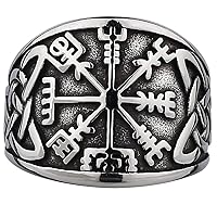 Jude Jewelers Retro Vintage Stainless Steel Viking Vegvisir Pirate Compass Nordic Norse Symble Cocktail Party Biker Rings