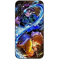 Compatible with Samsung Galaxy Note 10 Plus | Note 10+ | Note 10 Pro with Tanjiro with Zenitsu Anime 696 Poster Case Slim Shockproof TPU Rubber Protective Cover Phone Case