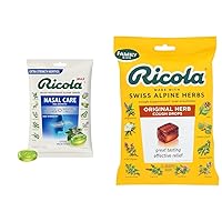 Ricola Max Cool Menthol Nasal Care Drops Large Bag 34 Count & Original Swiss Herb Cough Drops 45 Count