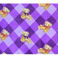 Polar Fleece Fabric Prints *Teddy Purple Checkers* / 60