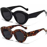 Oversized Cat Eye Sunglasses for Women Cute Oval Thick Frame Cateye Sun Glasses Chic Retro Style Shades
