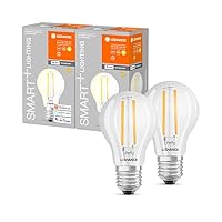 Ledvance Smart LED Lamp with WiFi Technology, E27 Socket, Dimmable, Warm White (2700 K), Replaces Incandescent Bulbs with 60 W, Controllable with Alexa, Google Assistant and Samsung SmartThings, Ledvance Smart LED Lamp with WiFi Technology, E27 Socket, Dimmable, Warm White (2700 K), Replaces Incandescent Bulbs with 60 W, Controllable with Alexa, Google Assistant and Samsung SmartThings,