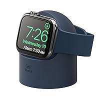 elago W2 Charger Stand Compatible with Apple Watch Series Ultra2/Ultra/9/8/7/6/SE/5/4/3/2/1/SE (49mm, 45mm, 44mm, 42mm, 41mm, 40mm, 38mm), Durable Silicone, Compatible with Nightstand Mode