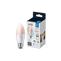 WiZ 40W B12 Color LED Smart Candle-Shaped Bulb - Pack of 1 - E26- Indoor - Connects to Your Existing Wi-Fi - Control with Voice or App + Activate with Motion - Matter Compatible
