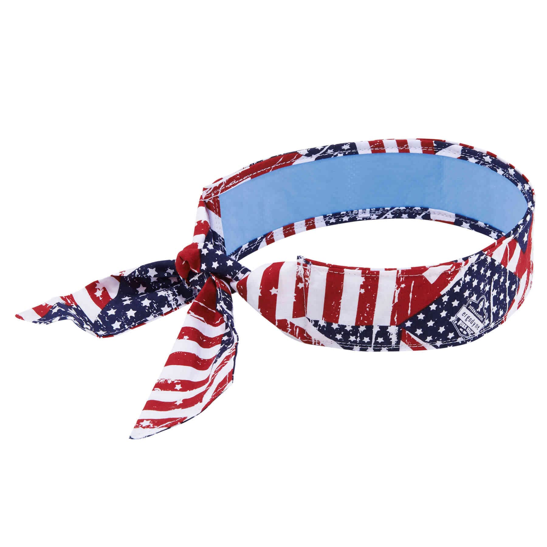 Ergodyne Chill Its 6700CT Cooling Bandana, Lined with Evaporative PVA Material for Fast Cooling Relief, Tie for Adjustable Fit, Stars & Stripes (12561)