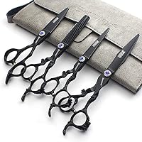 6/7 inch Hairdressing Scissors Set Barber Shop Hair Beauty Shears Styling Tools (6+7 inch 4pc)