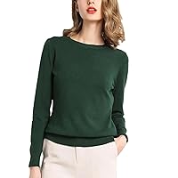 Women's Slim O-Neck Pullover Cashmere Wool Blend Sweater Autumn and Winter Long-Sleeved Knitted Bottoming Shirt