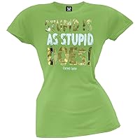 Forrest Gump - Stupid is Juniors T-Shirt Green