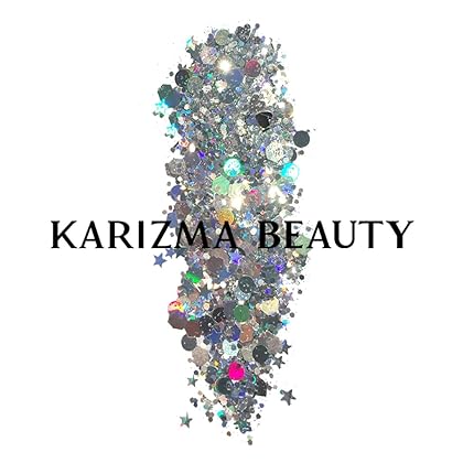 KARIZMA Holographic Silver Body Glitter. 10g Glitter for Chunky Face , Hair, Eye and Body for Women. Rave Glitter, Festival Accessories, Cosmetic Makeup. Loose Glitter Set