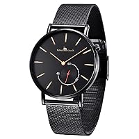 Men's Fashion Minimalist Wrist Watches - Quartz Casual Watch Simple Stainless Steel Band Watch for Men