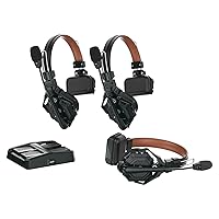 Hollyland Solidcom C1 Pro Wireless Intercom Headset System ENC Noise Cancellation Full Duplex 3-Person 1100ft Team Communication with PTT Mute Single Ear Headset for Church Drone TV Film Production