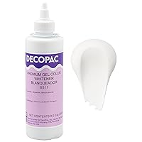 DecoPac Premium Gel Food Coloring | White Food Coloring For Baking | 8oz | Whitener For Buttercream, Fondant, Frosting & Piping Gel, Food Safe, Highly Concentrated Gel, 8 oz - White
