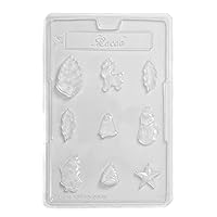 Cacao Pack of 5 Assorted Christmas Chocolate Mould 9 Cavity, 17 x 26 x 2.1 cm, Transparent