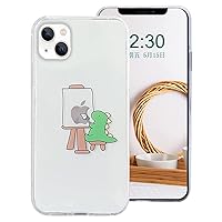 Guppy Compatible with iPhone 14 Funny Dinosaur Case Cute Animals Embossed Pattern Flexible Soft TPU Rubber Slim Lightweight Cover Shock Absorption Protective Bumper Clear
