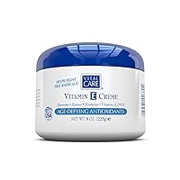 Vitamin E Creme for Skin Treatments Smoothes Skin, Softens Wrinkles and Lines, Formulated with Age Defying Antioxidants, Replenish Revitalize and Restore Skin's Natural Beauty 8 oz.
