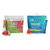Intermittent Fasting Drink Mix Bundle for Weight Loss Support Watermelon Shift Electrolytes & Intermittent Fasting Electrolytes for Men with BHB Exogenous Ketones (30 Count Each)