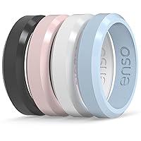 Enso Rings Bevel Thin Silicone Wedding Ring – Hypoallergenic Unisex Stackable Wedding Band – Comfortable Minimalist Band – 5.08mm Wide, 2.16mm Thick