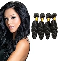Loose Wave Human Hair Extensions 100% Unprocessed Brazilian Virgin Hair Weave Weft 4 Bundles Natural Black10