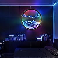 Wall Sconce Lighting Decor, Battery Operated Wall Sconce with Remote Control, Wall Decor for Bedroom 16 RGB Colors Changeable Dimmable Sand Art Led Wall Lights Fixtures for Bedroom