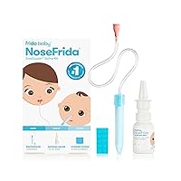 Nasal Aspirator | NoseFrida Baby Nose Sucker with 10 Extra Filters + All-Natural Saline Nasal Spray for Babies, 0.68 fl oz