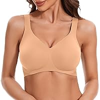 Padded Push Up Bra Comfortable Wireless Bra for Women No Underwire Full Coverage Seamless Bra with Support