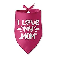 I Love My Mom Dog Bandana Triangle Dog Bandanas for Dogs Puppy Bandana Funny Pet Puppy Photo Prop Pet Scarf Accessories for Pet Dog Lovers Gifts