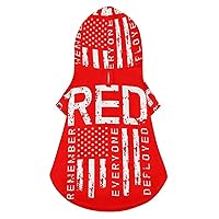 Remember Everyone Deployed Military R.E.D Funny Dog and Cat Clothes Hoodie Sweatshirt Soft Breathable Pet Coat Shirts S