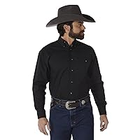 Wrangler Mens Long Sleeve Button Down One Pocket Shirt