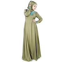 Mina Green Rayon Islamic Ladies Long Abaya Gown ay-419