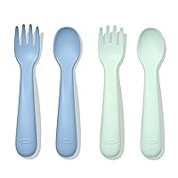OXO Tot Plastic Fork and Spoon Set - Opal and Dusk