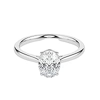 Riya Gems 1.80 CT Oval Moissanite Engagement Ring Wedding Eternity Band Vintage Solitaire Halo Setting Silver Jewelry Anniversary Promise Vintage Ring Gift