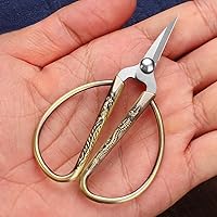 3.3-inch Small Sewing Embroidery Scissors, Stainless Steel Little Scissors Sharp Tip Detail Shears for Sewing Crafting, Art Work, Cross Stitch Cutting, Handcraft, Needlework DIY Tools Brassy