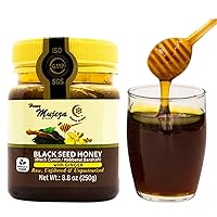 Mujeza Black Seed Honey with Ginger - Not Mixed with Oil or Powder - Gluten Free - Non GMO - Immune Booster - 100% Natural Raw Honey (250g /8.8oz)