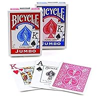 2 Deck Set of Jumbo Index Bicycle Rider Back 808 Playing Cards - Includes Bonus Cut Card!